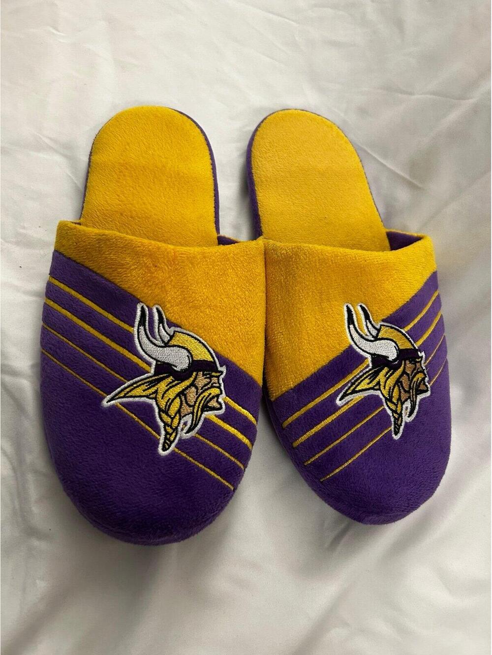 Minnesota Vikings NFL Men's Big Logo Slip On Slippers size L